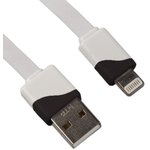 USB Дата-кабель для Apple Lightning 8-pin плоский в катушке 1 метр (черный)