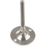 A200/001, M8 Stainless Steel Adjustable Foot, 300kg Static Load Capacity 10° ...