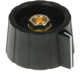 29.5mm Black Potentiometer Knob for 6.35mm Shaft Splined, SP291 250 BLACK
