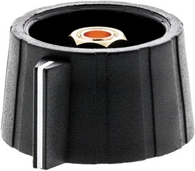 29mm Black Potentiometer Knob for 6mm Shaft Splined, SP291 006 BLACK