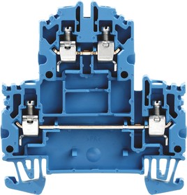 1041980000, Weidmuller W Series Blue Double Level Terminal Block, Double-Level, Screw Termination