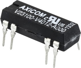 Фото 1/2 V23100V4012A000, Reed Relay 12VDC 1KOhm 0.5A SPST-NO( (19.3mm 5.7mm)) THT Dry