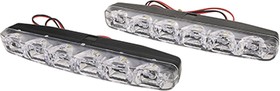 S01501014, Ходовые огни SKYWAY 12V 6 SMD диодов (~155*33*17мм) 2шт