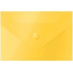 Папка-конверт на кнопке А7, 74х105 мм, 150 мкм, желтая 281230