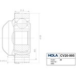 CV20995, ШРУС VAG Octavia 00-; Passat (B6, B7) 05-, Polo Sedan 11-, Tiguan 07- ...