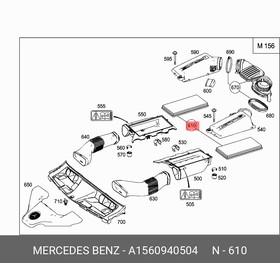 Фото 1/6 Фильтр воздушный MERCEDES-BENZ A156 094 05 04