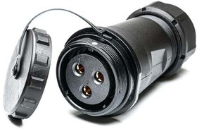 Circular Connector, 3 Contacts, Cable Mount, Socket, Female, IP68