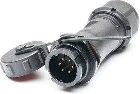 Circular Connector, 6 Contacts, Cable Mount, Plug, Male, IP67