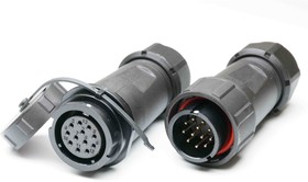 Circular Connector, 12 Contacts, Cable Mount, Plug and Socket, Male and Female Contacts, IP67