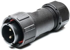 Circular Connector, 2 Contacts, Cable Mount, Plug, Male, IP67