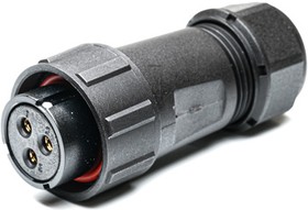 Circular Connector, 3 Contacts, Cable Mount, Socket, Female, IP67