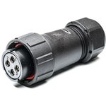 Circular Connector, 4 Contacts, Cable Mount, Socket, Female, IP67