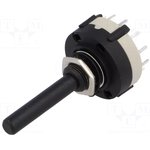 SR26NS1-4-3P-M10-38R6, Переключатель: поворотный, Пол: 12, 0,3A/125ВAC, 1A/30ВDC, 30°