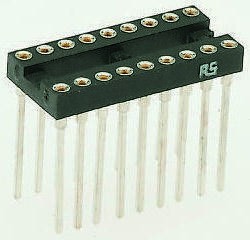 W30628/3T3RC, 2.54mm Pitch Vertical 28 Way, Through Hole Turned Pin Open Frame IC Dip Socket, 5A