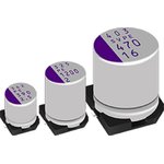 6SVPE390M, 390µF Conductive Polymer Aluminium Solid Capacitor 6.3V dc ...