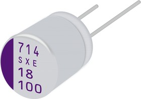 Фото 1/2 82μF Conductive Polymer Aluminium Solid Capacitor 72V dc, Radial, Through Hole - 72SXE82M+T