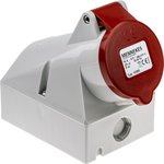 105, IP44 Red Wall Mount 4P 25 ° Industrial Power Socket, Rated At 16A, 400 V
