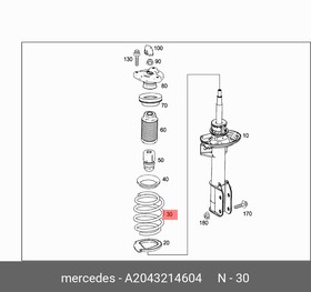 2043214604, Пружина подвески передняя W204 (2007-2015)