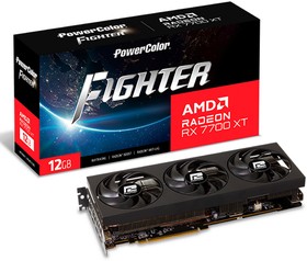 Фото 1/10 Видеокарта PowerColor RX7700XT Fighter 12GB GDDR6 256-bit DPx3 HDMI 3FAN RTL