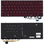 Клавиатура для ноутбука Asus ZenBook S UX391FA красная с подсветкой