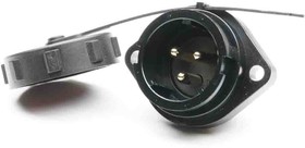 Circular Connector, 3 Contacts, Flange Mount, Plug, Male, IP67