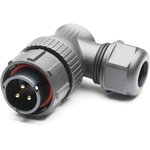 Circular Connector, 3 Contacts, Cable Mount, Plug, Male, IP67