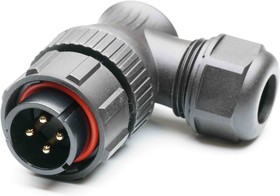 Circular Connector, 4 Contacts, Cable Mount, Plug, Male, IP67