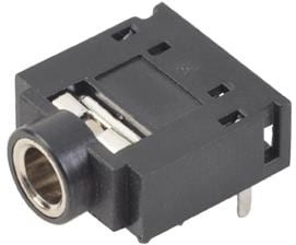 SJ1-3525NG-GR, Phone Connectors 3.5 mm, Stereo, Right Angle, Through Hole, Isolated Ground, 3 Conductors, 0 2 Internal Switches, Audio Jack