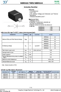 MBR0520, Диод Шоттки 0.5А 20В [SOD-123], YJ | купить в розницу и оптом