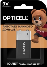 Фото 1/5 Элемент питания (батарейка) OPTICELL BASIC 9V 1 PCS