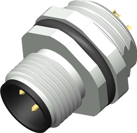 Circular Connector, 5 Contacts, Front Mount, M12 Connector, Plug, Male, IP67