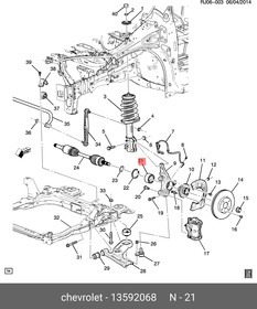 Подшипник ступицы DAEWOO 13592068 БЕЗ АБС