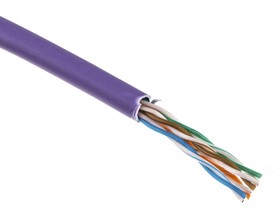 Фото 1/2 39-504-5E, Cat5e Ethernet Cable, U/UTP, Purple LSZH Sheath, 305m