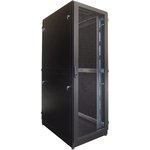 Шкаф телекоммуникационный напольный 42U (800 × 1000) дверь перф , задние двойные перф. черный