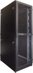 ЦМО Шкаф серверный напольный 42U (800 х 1000) дверь перфорированная, задние двойные перфорированные, цвет черный (ШТК-М-42.8.10-48АА-9005)