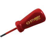 T48344-055, Slotted Insulated Stubby Screwdriver, 5.5 mm Tip, 46 mm Blade ...