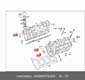 Фото 1/3 A0009976320, Заглушка блока цилиндров MB
