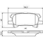 0 986 494 224, 0 986 494 224_колодки дисковые задн.!\ Lexus RX 300 03