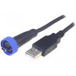 USB 2.0 Adapter cable, mini USB plug type B to USB plug type A, 2 m, black