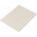7000051813, Tapered Square PUR Self Adhesive Feet, 19.9mm diameter 12.7mm width ...