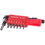 Отвертка с битами TORX Т10Н-Т40Н 1/4DR 8 предметов FORCE 2081