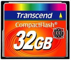 Фото 1/10 Карта памяти 32Gb Compact Flash Transcend 133x (TS32GCF133)
