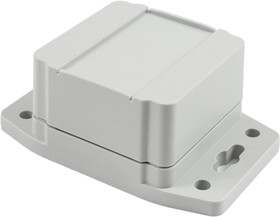 1555B2F22GY, 1555F Series Polycarbonate Enclosure, IP68, Flanged, 2.56 x 2.56 x 1.67in