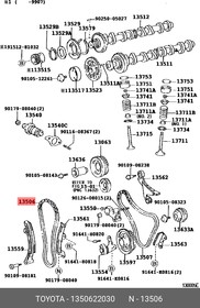 Цепь ГРМ TOYOTA 13506-22030