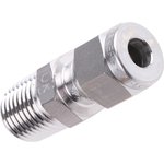 M6MSC1/4N-316, Stainless Steel Pipe Fitting, Straight Coupler, Male NPT 1/4in