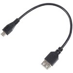 359899, Кабель USB A (F) - microUSB B (M), 0.2м, Buro OTG