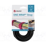 STRAP-20X330-25-BK, Лента: липучка; W: 20мм; L: 330мм; черный; Упаковка: бобина