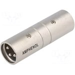 AC3M3MW, Соединитель, XLR "папа",с обеих сторон, PIN: 3, серебристый