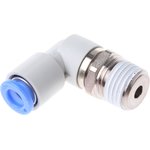 KSL06-02S, KSL Series Elbow Threaded Adaptor, R 1/4 Male to Push In 6 mm ...