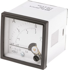 Фото 1/2 D48MIS5A/6-003, D48SD Analogue Panel Ammeter FSD 0/5A Dual Scale 0/10A & 0/3A AC, 48mm x 48mm Moving Iron